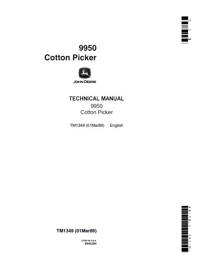 John Deere 9950 Cotton Picker TM1349 Technical Manual PDF